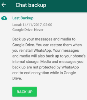 バックアップを使用して削除された WhatsApp チャットを復元する
