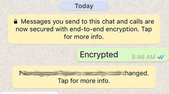 暗号化されたWhatsAppメッセージ