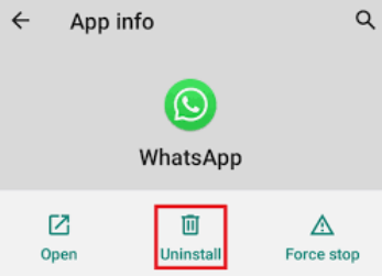 WhatsAppアプリケーションを再インストールします