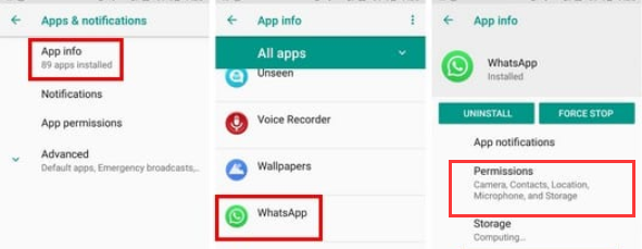 WhatsApp の重要な権限を許可する
